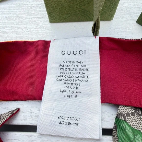 Gucci Flora printed silk twill ribbon - Picture 5 of 7